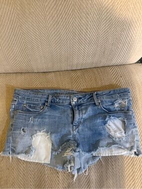 Distressed Light Blue Women's Denim Cutoff Shorts